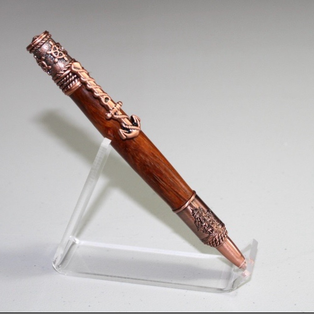 Handmade Nautical Bolivian Rosewood Twist Pen With Antique Copper Finish